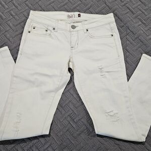 Women's White Distressed Jeans